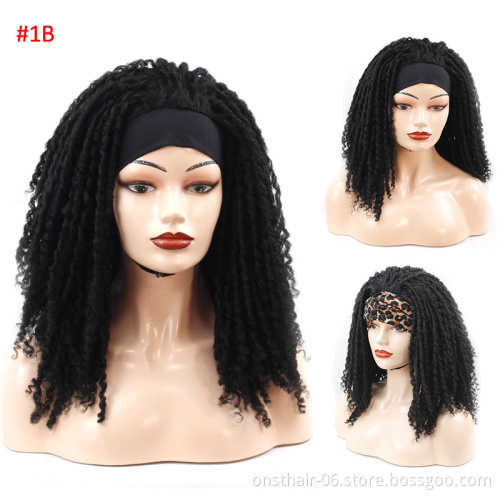 Onst 110 Styles Dreadlock  Box Braided Wigs Headband Wig for Black Women Short Curly Crochet Hair Braids Scarf Hair Turban Wig